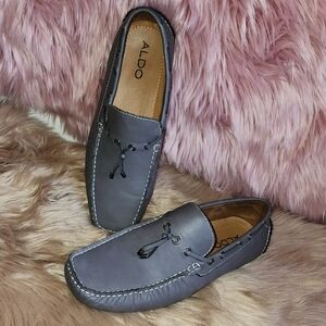 ALDO Men's Gray Loafers Aldo loafers leather tassel grey shoes 10.5